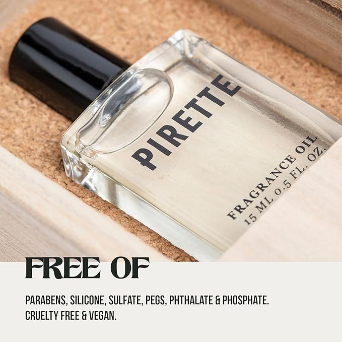 PIRETTE Fragrance Oil Roll On, Beach-Inspired, Long Lasting Perfume Oil with Notes of Fresh Green Coconut, Surf Wax & Sunscreen, Daily Rollerball Perfume for Women, 0.5 fl oz-BrightBean Baby