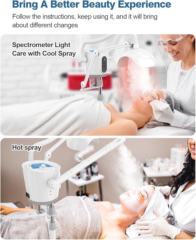 Kingsteam Professional Hot and Cold Facial Steamer，Nano Water Mist, Large Capacity Steam, 30 Min Timer, Deep Cleansing, Designed for Beauty Salon, Skin Clinic, Professional Salon, Home-BrightBean Baby