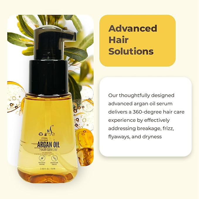HerStyler Advanced Argan Oil Hair Serum for Women - Anti Frizz Serum for Hair - for Frizzy, Dry and Damaged Hair - Nourishing - 2.36 Fl Oz / 70 Ml - Pack of 2-BrightBean Baby