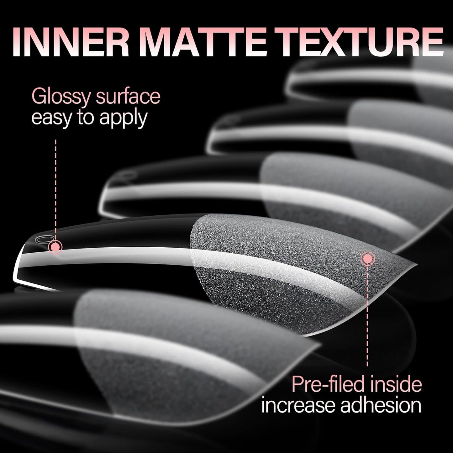 AILLSA Long Coffin Nail Tips Half Matte Full Cover Nails Tip Clear Acrylic Pre-Shaped Tips Flase Press on Nail Tips for Extentions Nails Manicure Salon DIY 216PCS 12 Sizes-BrightBean Baby