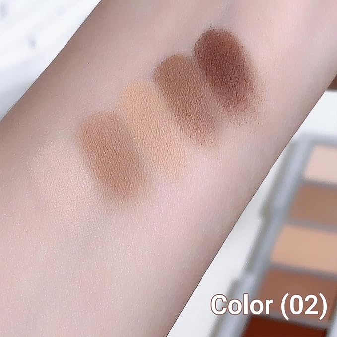 Erinde 5 Colors Matte Eyeshadow Palette Makeup, Neutral Nude Brown Light Brown Cool-Toned Taupe Eye Shadow, Long Wearing Waterproof Everyday Eye Makeup for Brown Eyes, 02-BrightBean Baby