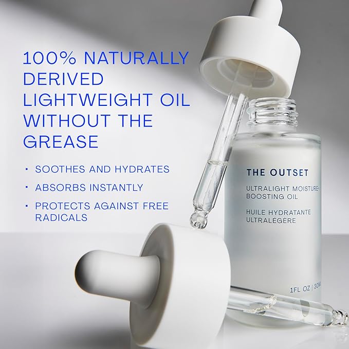 The Outset Ultralight Moisture Boosting Face Oil - Fragrance Free with Squalane - Non-clogging, Fast-Absorbing - Clean, Vegan, Gluten Free - All Skin Types, Sensitive Skin - 1 fl oz-BrightBean Baby