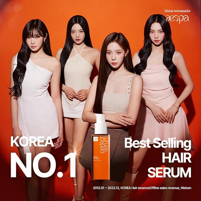 Mise En Scene PerfectSerum Original - HairOil for Frizzy & Dry, Hydration and Nutrition Hairy Essence for Damage Care, Korean HairCare Product, Hair Serum 2.71 Fl. Oz.-BrightBean Baby