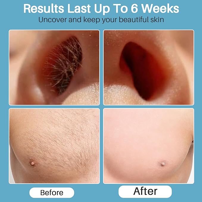 BLITZWAX Back and Nose Waxing Kit for Men, Hard Wax Warmer for Brazilian, Body and Face, At Home Hair Removal Kit, Beginner Friendly, Quick Heating, 93 Accessories, Royal Blue-BrightBean Baby