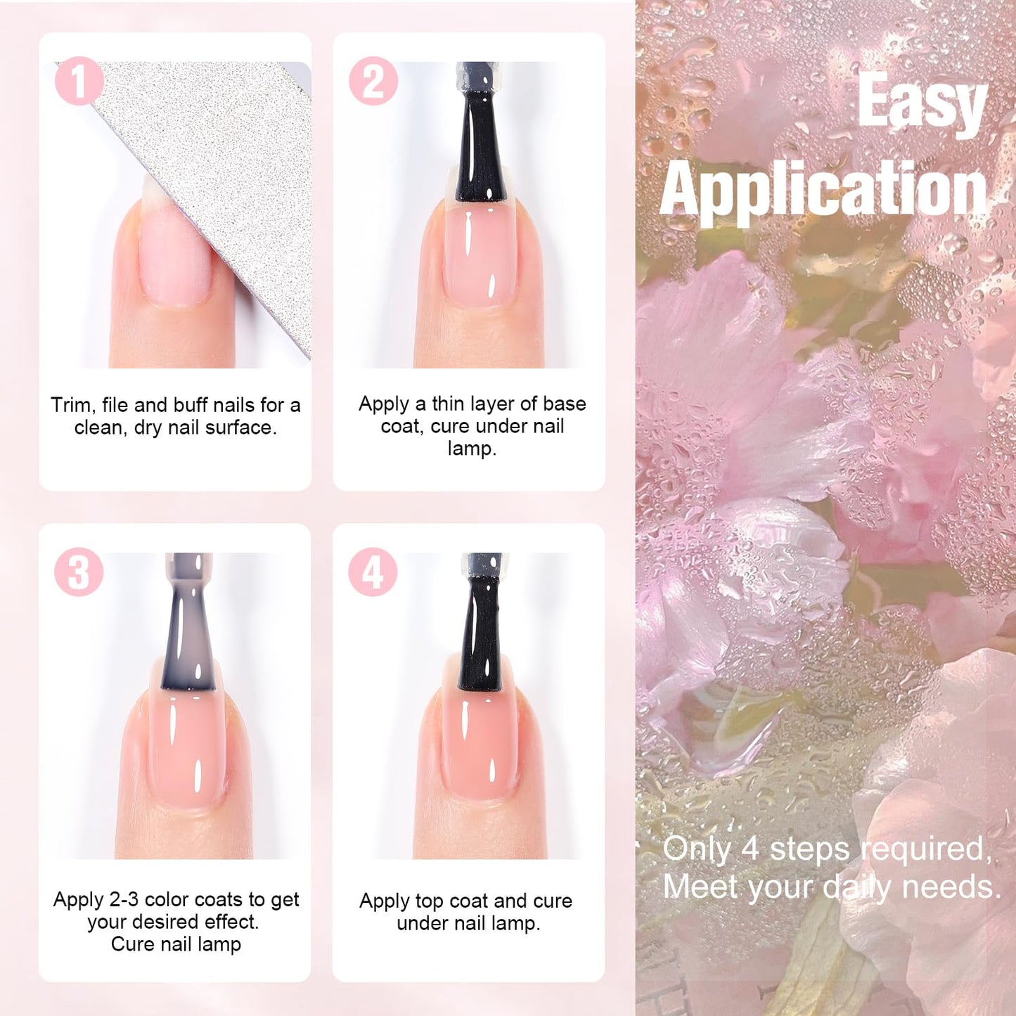 Jelly Pink Gel Nail Polish Set of 10 Colors Nude Gel Polish Kit UV LED Soak Off Nail Polish Gel Home DIY Manicure Nail Art Salon Varnish-BrightBean Baby