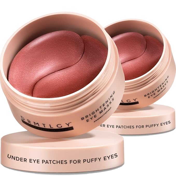 DRMTLGY Brightening Eye Masks (30 Pairs) - Caffeine Eye Masks for Dark Circles and Puffiness with Hyaluronic Acid, Eye Patches for Puffy Eyes - 2 pack-BrightBean Baby