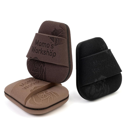 Mini Trapezoidal Makeup Sponge Set,Dual-Use Mini Rubycell Sponge for Foundation/Concealer/Blush,Soft, Even Application for Liquid & Cream Products,3pcs Mini Concealer Puffs & Storage Case-BrightBean Baby