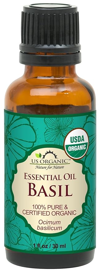 US Organic 100% Pure Basil Essential Oil - USDA Certified Organic, Steam Distilled W/Euro droppers (More Size Variations Available) (30 ml / 1 fl oz)-BrightBean Baby