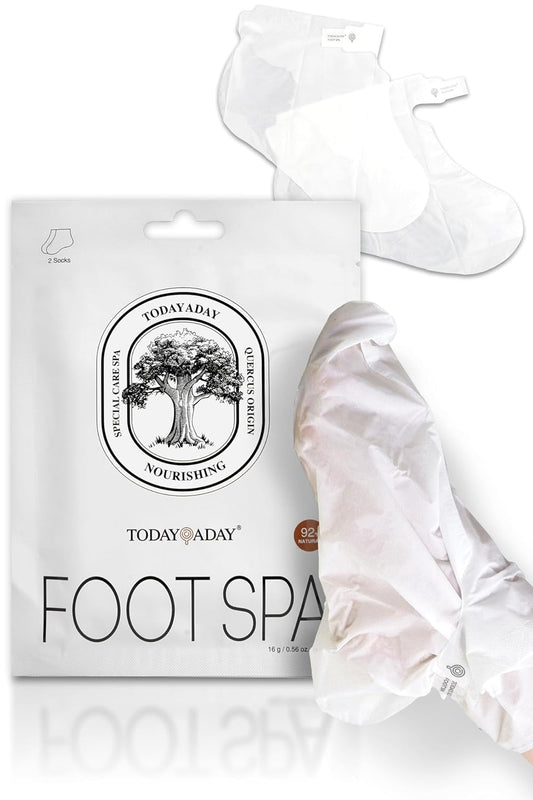 Moisturizing Foot Mask for Dry Cracked Feet | Hydrating at Home Foot Spa Kit Baby Feet Foot Peel Cracked Heel Repair w/Natural Ingredients | No More Dry Rough Calloused Feet (5 Pairs)-BrightBean Baby
