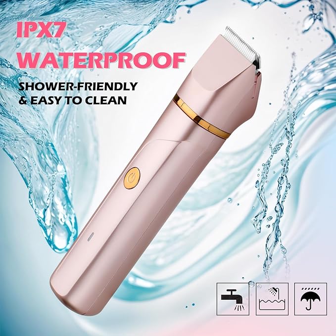 Bikini Trimmer for Women 2-in-1 – Rechargeable Electric Razors for Women, Painless Electric Shaver for Bikini, Underarm, Legs, Arms – IPX7 Waterproof, Compact Travel Design-BrightBean Baby