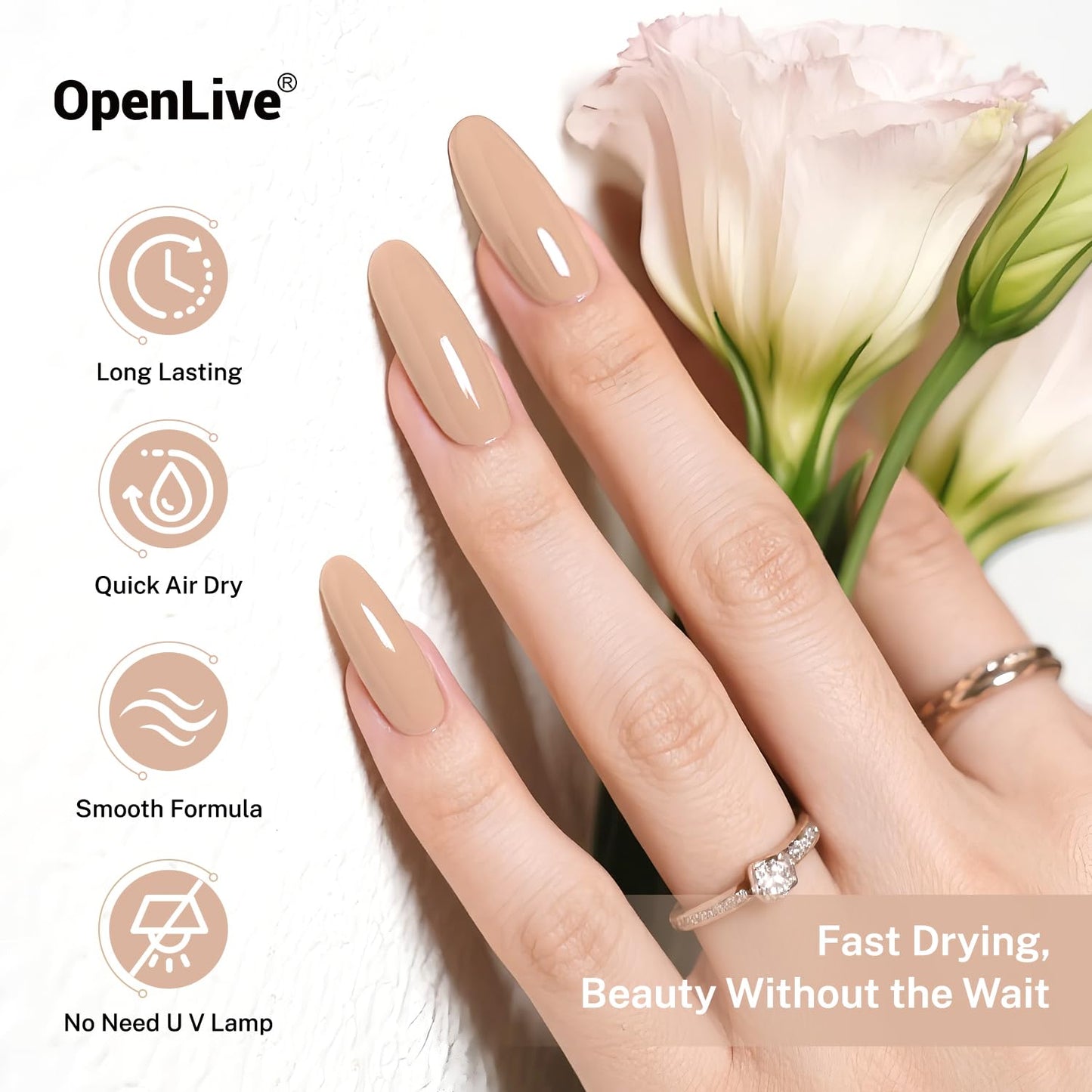 16.5ml Nude Pink Nail Polish Large Volume Quick Drying Light Pink Nail Polish, Fast Drying and Long Lasting Color Nail Art DIY Home Manicure Gift for Women-BrightBean Baby