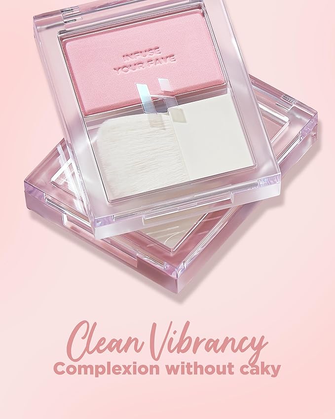 HOLIKA HOLIKA Infusing Blush with Brush - Lightweight, Smooth, Blendable Cheek Blusher, Sebum-Control, Natural Pore Coverage, Built-In Brush, Long-Lasting Pigment for Romantic Mood (04 MOOR)-BrightBean Baby