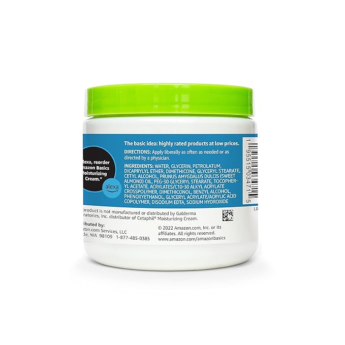 Amazon Basics Ultra Moisturizing Skin Cream for Dry & Sensitive Skin, Dermatologist Tested, Fragrance Free, 16 Ounce, 1 Pound (Pack of 1) (Previously Solimo)-BrightBean Baby