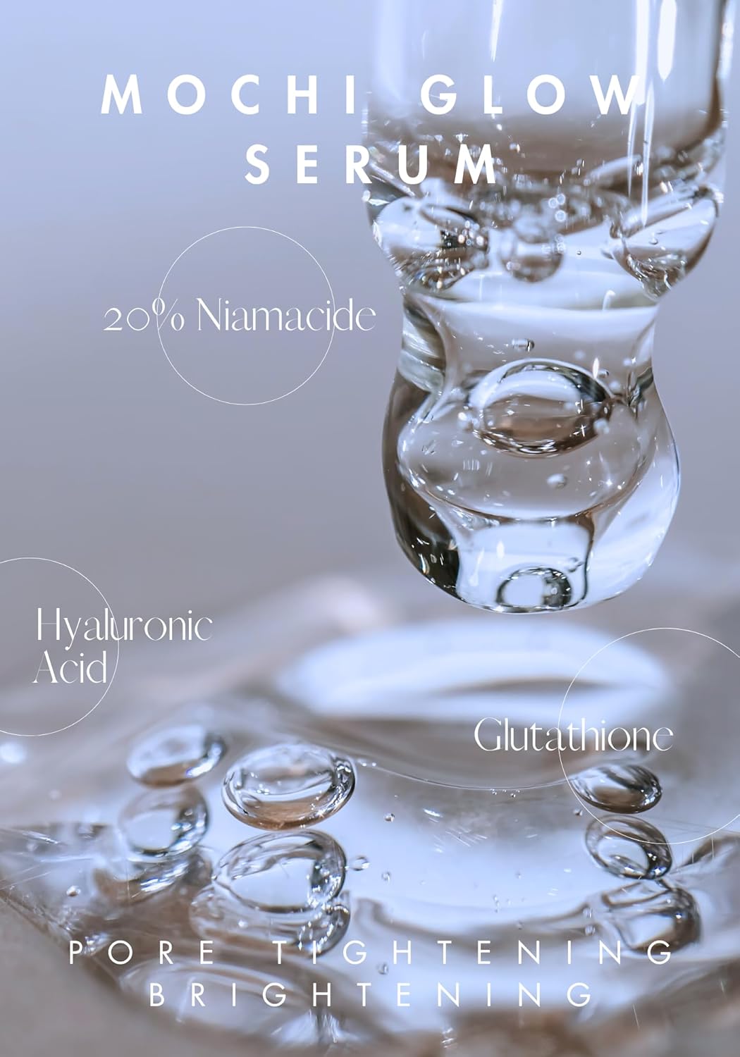 NOTHING FITS BUT Mochi Glow 20% Niacinamide Serum for Face, Pore Tightening & Brightening Skin Serum with Hyaluronic Acid & Glutathione for Dark Spots & Fine Lines, Korean Skincare (50ml/1.7fl.oz.)-BrightBean Baby