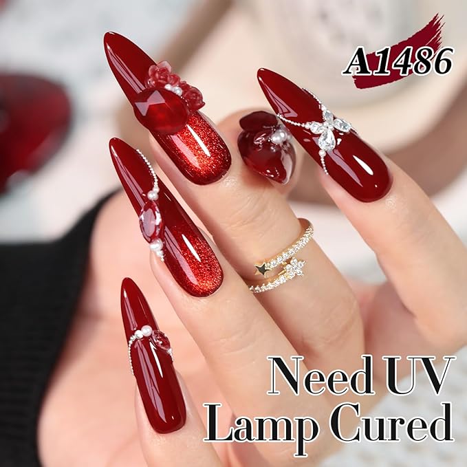 Double Rhythm Translucent Gel Polish Sheer Neutral Natural Light Milky Same Color Same Bottle 15ML Jelly UV Nail Polish Nail Art DIY at Home (Pale Burgundy-A1486)-BrightBean Baby