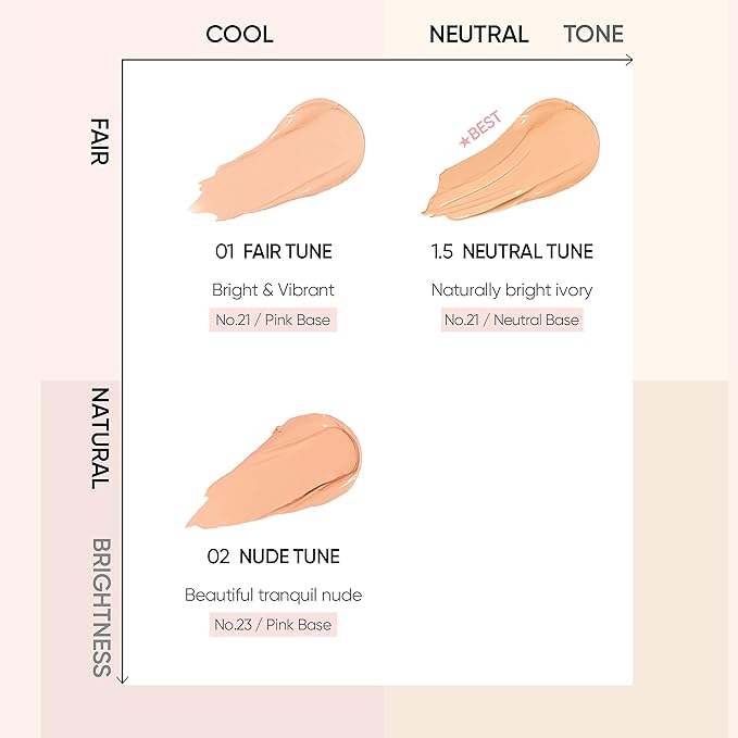 Skin Tune Vegan Cover Cushion Foundation 02 NUDE TUNE | Nude Peach |dewy, glow, long-lasting, double coverage, clean beauty, lightweight, natural look, foundation for sensitive skin, hydrating cushion-BrightBean Baby