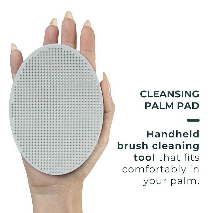 Cleansing Palm Pad | Ergonomic Handheld Brush Cleaner | Silicone Textured Scrub Pad for Deep Cleaning | Travel-Size, Beauty Tool-BrightBean Baby