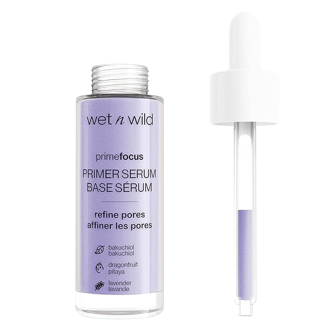 wet n wild Prime Focus Pore Minimizing Facial Serum Primer Makeup Extending | Reduces Pores | Improves Skin Texture | Exfoliates | Retinol Alternative, Hydrating-BrightBean Baby