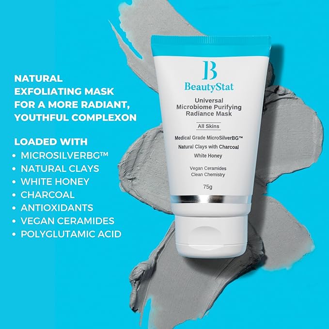 BeautyStat Universal Microbiome Purifying Radiance Mask, Cleansing Mask to Help Dimish Appearance of Pores + Purify Skin with Natural Clays (2.5 oz)-BrightBean Baby