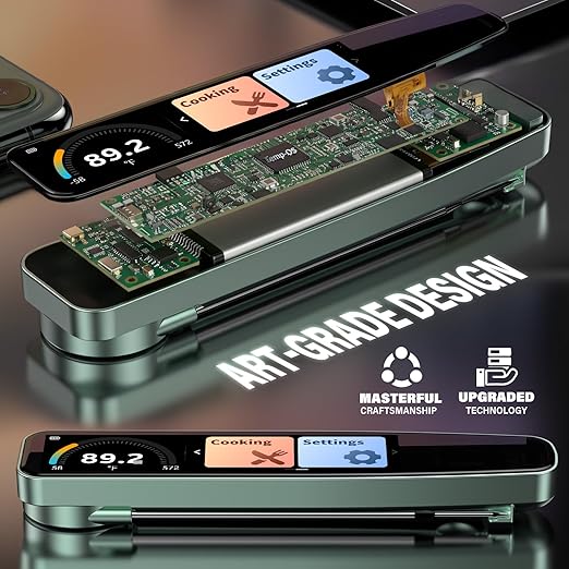 0.5s Instant Read Smart Meat Thermometer Digital, 3.8″ HD Touchscreen with Temp-OS, Professional Kitchen Food Thermometer for Cooking, Grill, BBQ | ±0.5°F, −58–572°F, IP68, USB-C Rechargeable