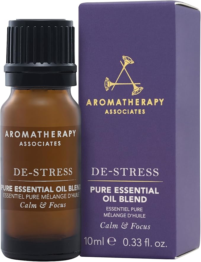 Aromatherapy Associates De-Stress Pure Essential Oil Blend. Premium Undiluted Blend to Clear The Mind. Hand-Crafted with Frankincense, Chamomile and Petitgrain (0.33 fl oz)-BrightBean Baby
