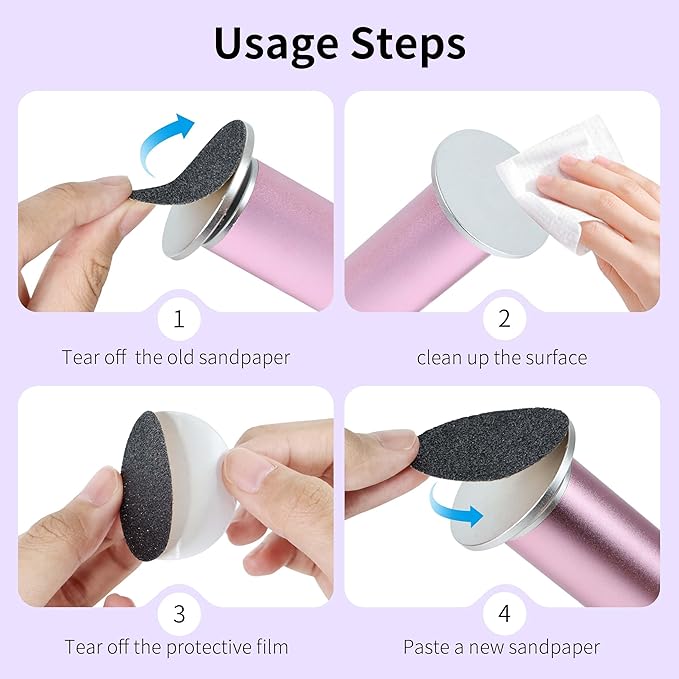 120PCS Fine 180 Grit Replaceable Sandpaper Discs for Electric Foot Callus Removers - 42mm Ultra-Soft Foot File Refills - Gentle Polishing & Baby-Smooth Finish-BrightBean Baby