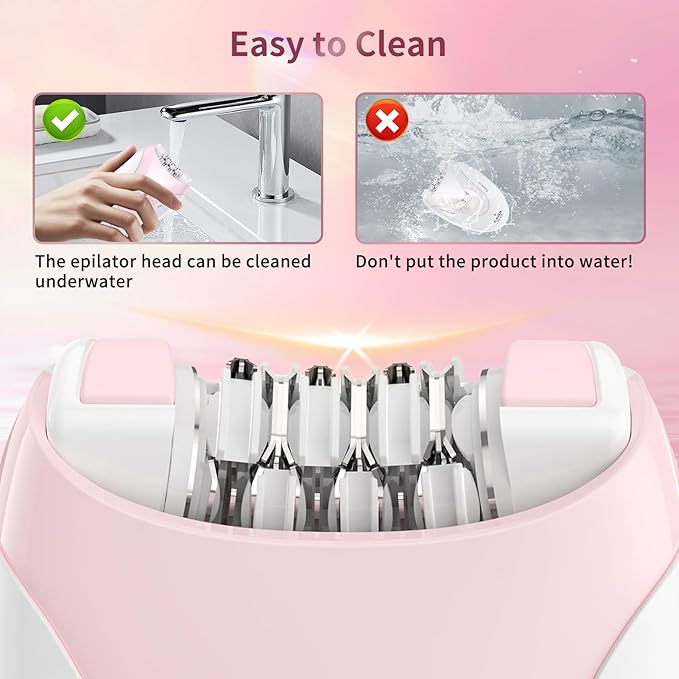 Smooth Glide Epilators Hair Removal for Women, 2 Speed Hair Removal Device with LED Light, Portable Rechargeable Face Epilator, Epilator for Women Face, Bikini, Arm, Legs, Armpits-BrightBean Baby