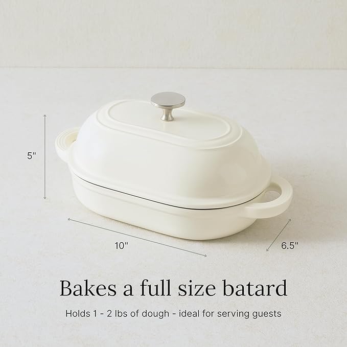TOMO Cast Iron Oval Bread Oven 10" x 6.5" with Lid