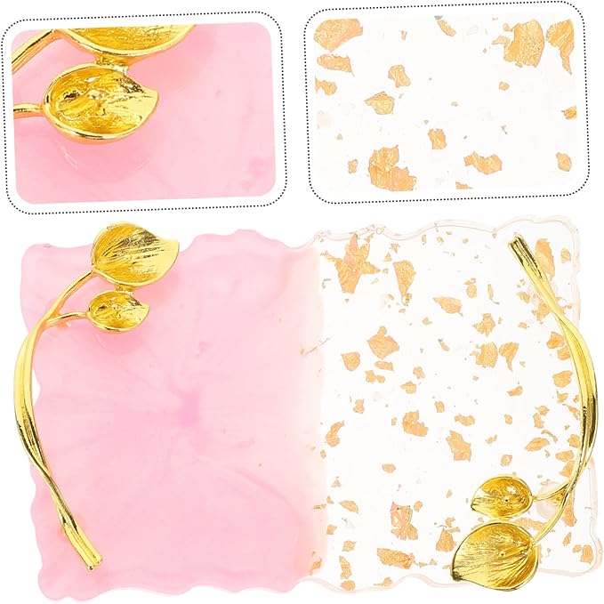 FOMIYES 2pcs Nail Palette Nail Art Gel Nail Art Palette Nail Tool Manicure Display Board Nail Polish Display Board Nail Color Palette Copper Plating Pink Makeup Mixing Plate Nail Art Plate-BrightBean Baby