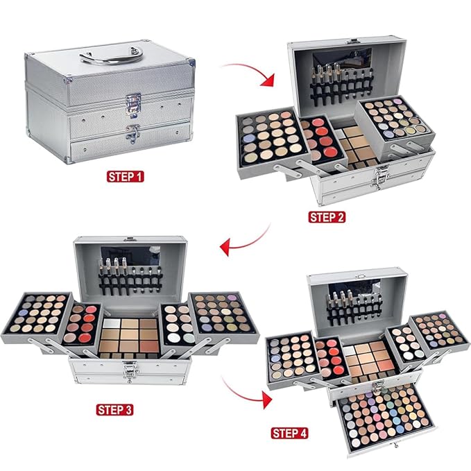 VERONNI 132 Colors All In One Makeup Palette For Women, Eyeshadow Makeup Palette Set, Professional Full Eye Makeup Kit Lipstick Concealer Contour Face Makeup Cosmetics Kit (132 colors)-BrightBean Baby