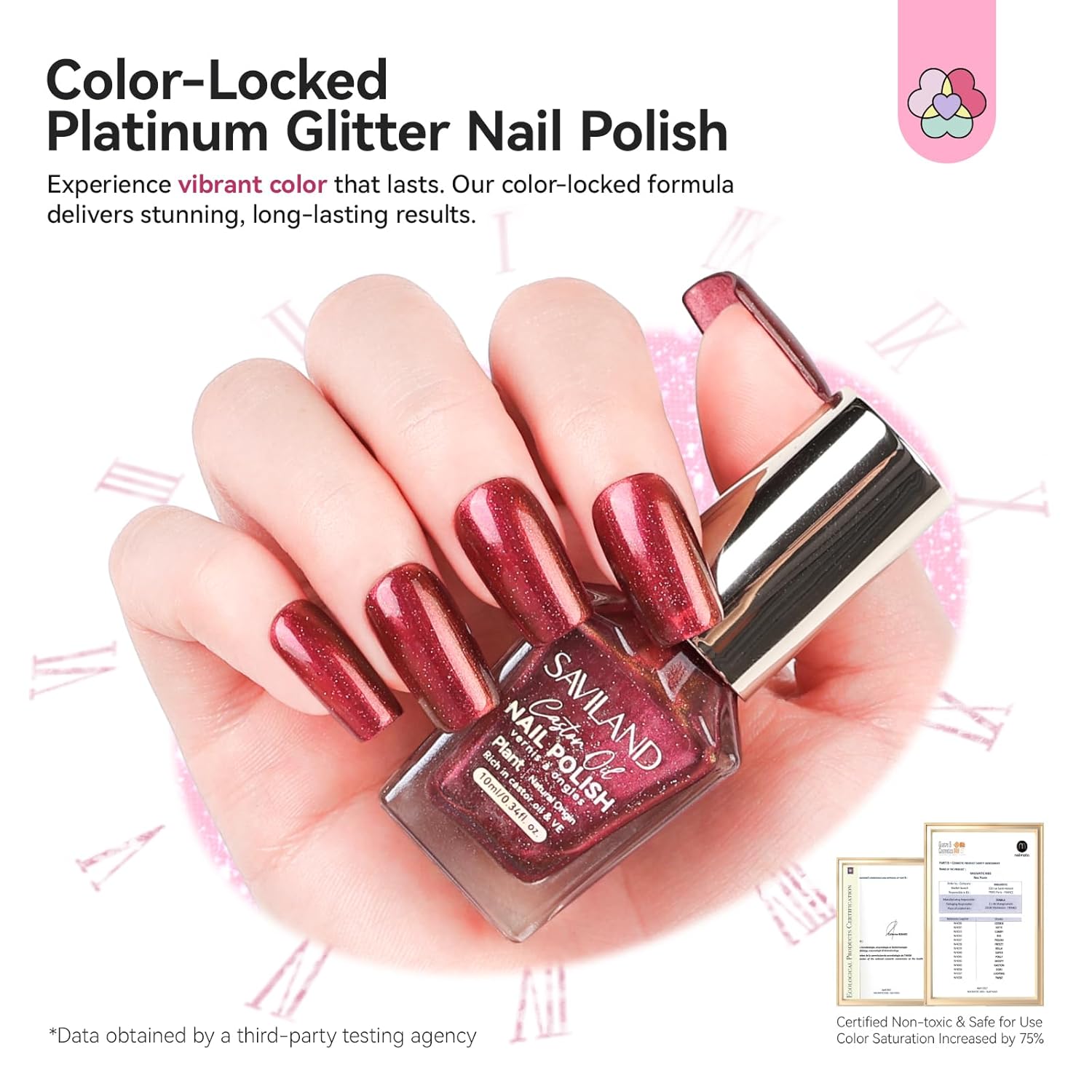 SAVILAND Color Artistry Chameleon Nail Polish - 7 Days Shimmer Dark Purple to Gold Color Shift Fast Dry Fingernail Polish, Metallic Sparkly Shiny Nail Lacquer Nail Art Salon Home-BrightBean Baby