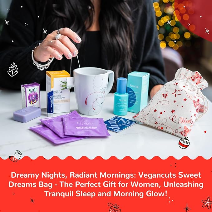 Sweet Dreams Bag - Dreambox Night Time Beauty Set Collection Kit w Night Cream, Tea and Lavander Soap - Skin Care Collection for Vegan Lovers - Great Christmas Gift for Her, Women-BrightBean Baby