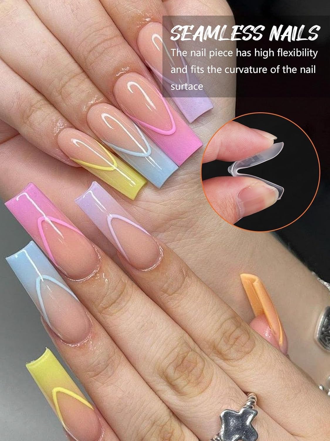 EBANKU 120PCS Dual Nail Forms Matte Poly Gel Nail Molds Square Full Cover Coffin Nail Tips Extension Forms 12 Sizes for Toenail Manicure Nail Art Design Salon&DIY-BrightBean Baby