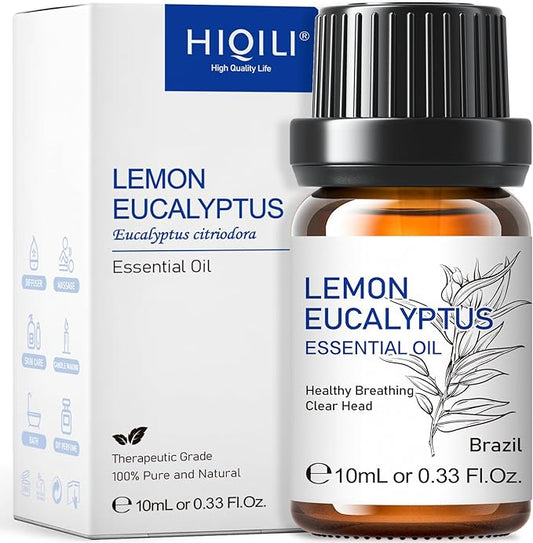 HIQILI Lemon Eucalyptus Oil, for Spary, Diffuser, Indoors, Outdoors, Garden, Yard, 100% Pure Natural - 0.33 Fl Oz-BrightBean Baby