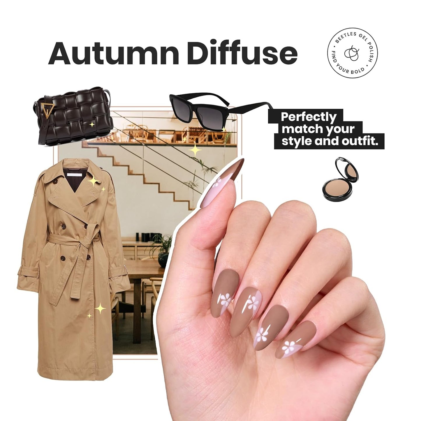 Beetles Fall Nail Polish Set Coconut Mousse 6 Colors, Nude Nail Polish Quick Dry Long Lasting Neutral Brown Red Pink Lacquer Glossy for Women Salon DIY Nail Art-BrightBean Baby