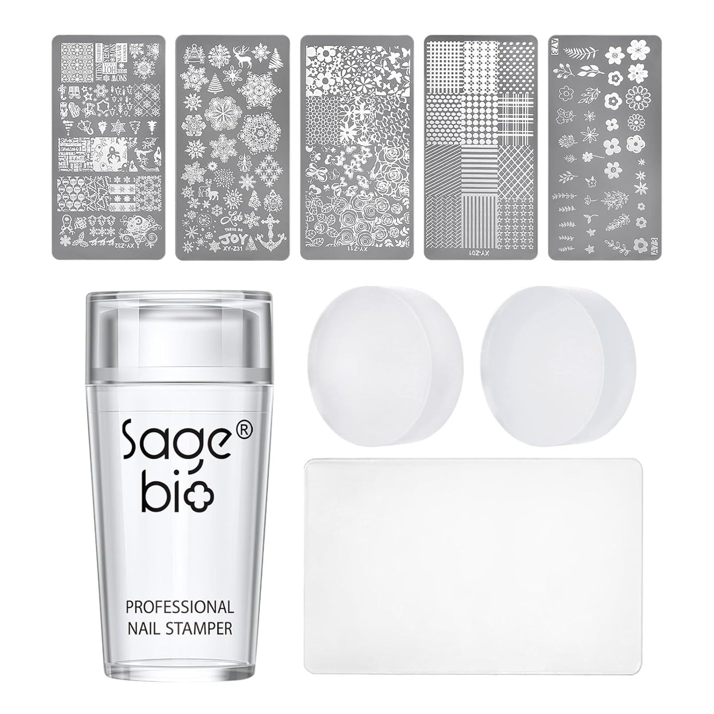 Nail Art Stamper Clear Silicone Nails Stamping Jelly with Scraper Transparent Visible Body DIY Manicure Nail Art Tool A-BrightBean Baby