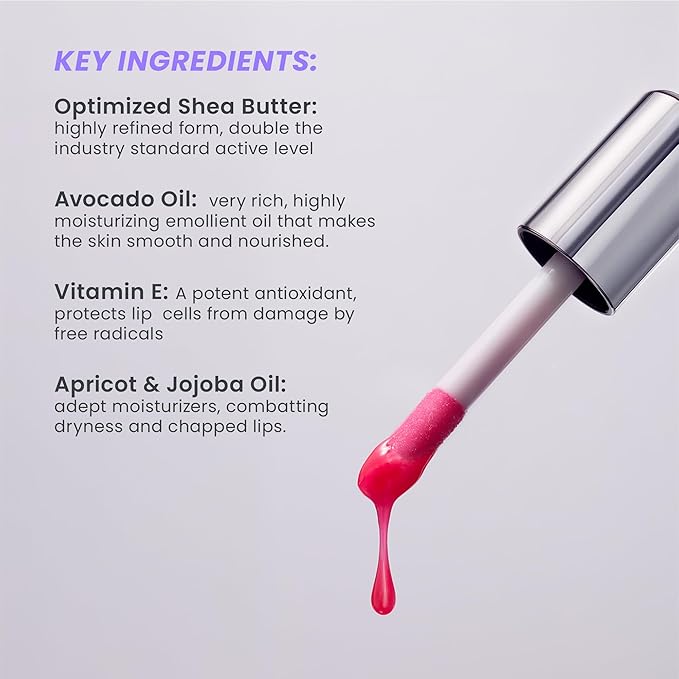 Wonderskin Lip Oil Rehab Serum - Tinted Lip Oil for Women, Hydrating, Moisturizing, and Non-Sticky Red Tint Serum for Dry Lips (Amour)-BrightBean Baby