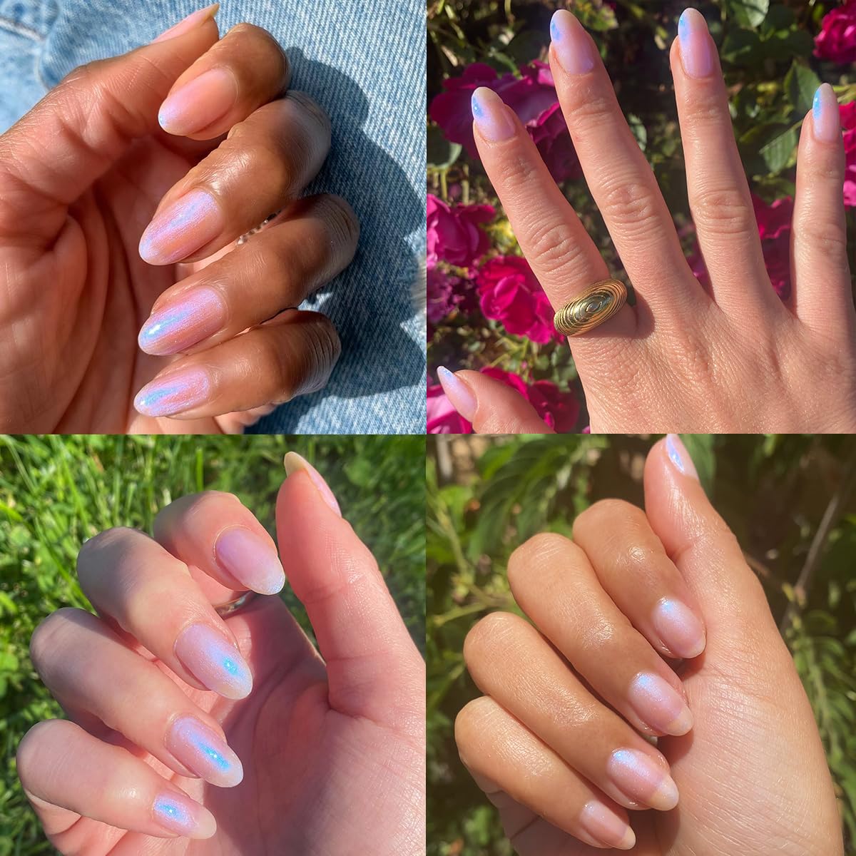 Olive & June Long Lasting Nail Polish | Plump, Gel-Like Finish No Lamp Needed | Lasts up to 10 days | Salon-Quality at Home | 15-Free, Vegan Cruelty-Free Chip-Resistant | Pink Goldfish Pink Iridescent-BrightBean Baby