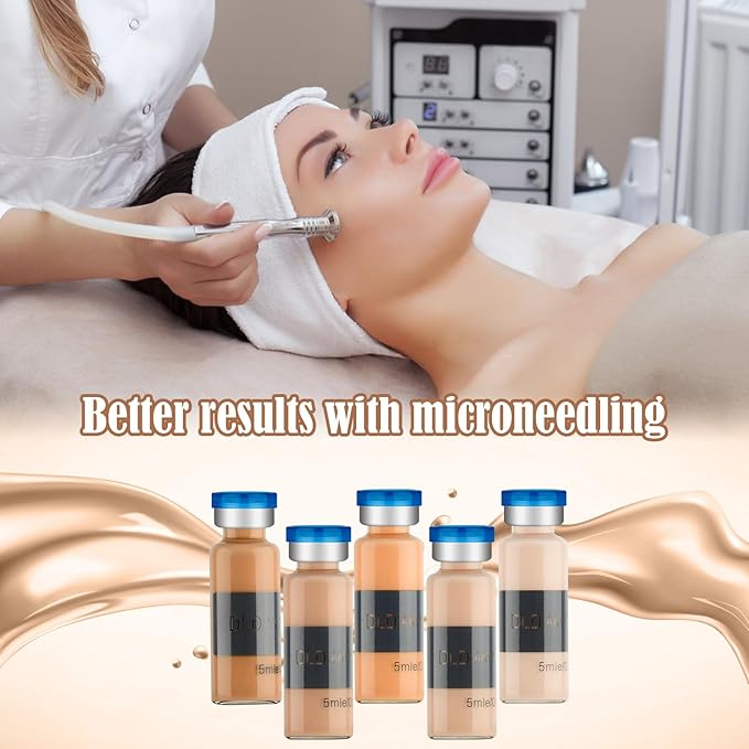 BB Facial Glow Starter Kit Facial Pigment Serum Treatment Kit,Anti-Aging Serum Pigments Set for Micro-needling Skin Treatment 10 Vials 5ml Hyaluronic Acid Ampoule foundation Essence Skin-BrightBean Baby