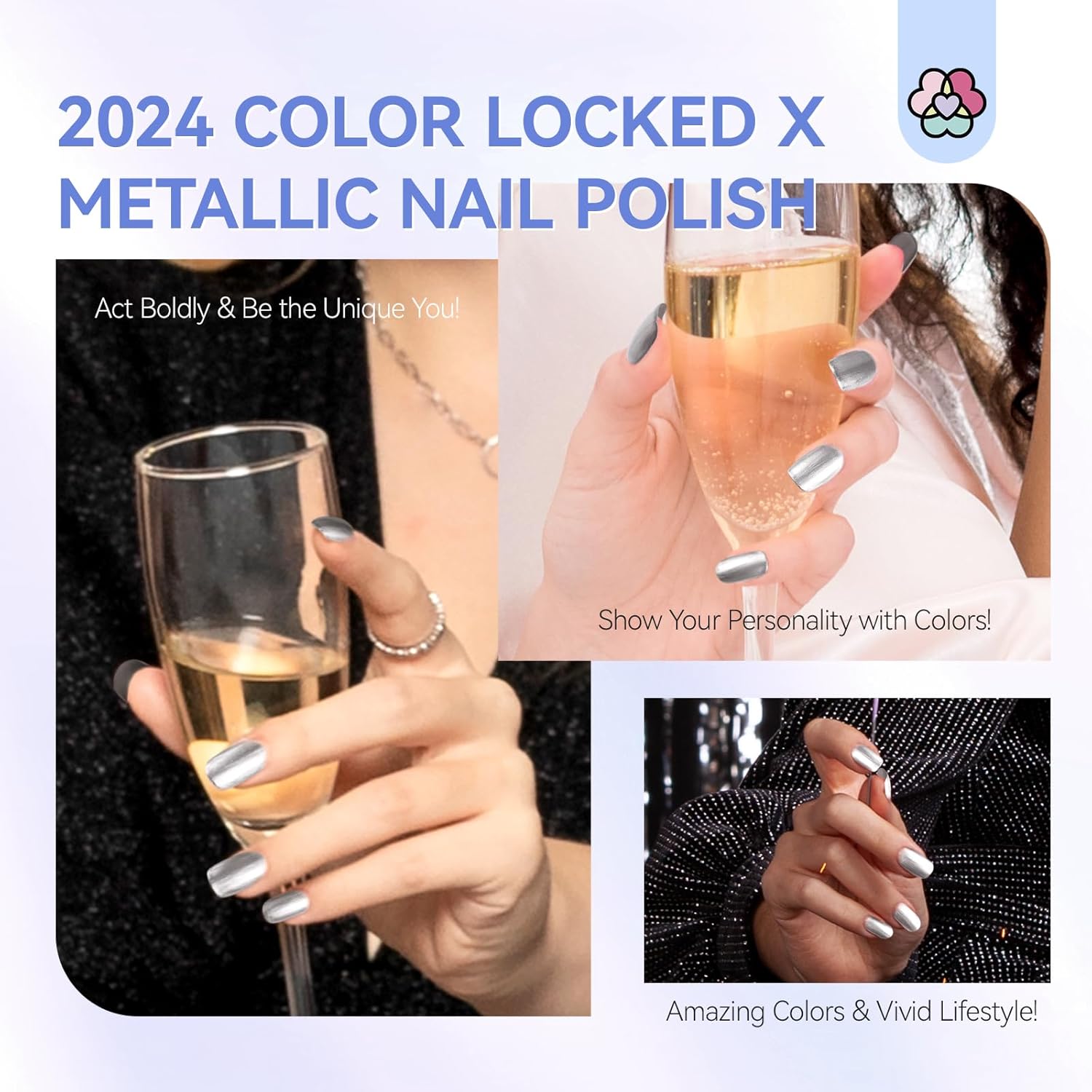 SAVILAND Silver Metallic Nail Polish: Chrome Nail Polish Air Quick Dry,10 ml Regular Fingernail Polish for Nail Art,Holographic Nail Art Polish for Finger Toe Manicure Nail Design Girls Home Salon-BrightBean Baby