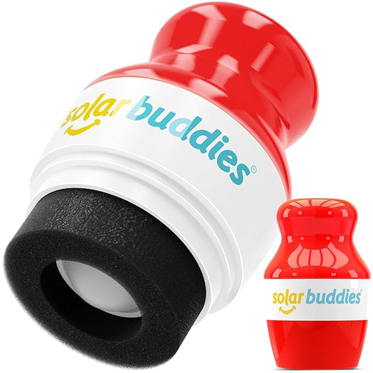 Solar Buddies Sunscreen Applicator - Single Red - Refillable Roll on Sponge Sunscreen, Suncream & Lotion Applicator For Kids, Adults & Families - Holds 3.4fl oz, Perfect Size for Travel-BrightBean Baby