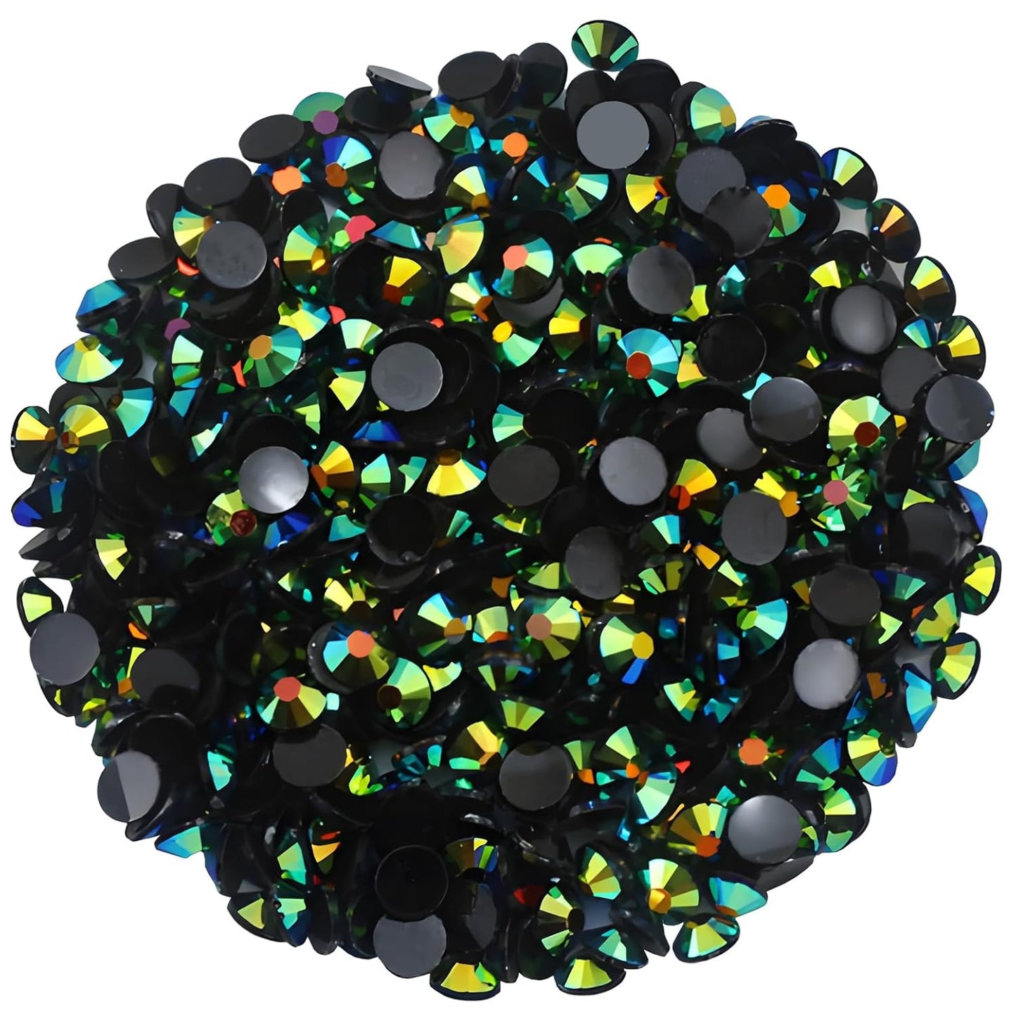 4500 Pcs SS12 3mm AB Flatback Rhinestones for Nails Art Crafts Glitter Round Shine Gems Crystals DIY Clothes Shoes （Black-Bottom Dark Green AB）-BrightBean Baby