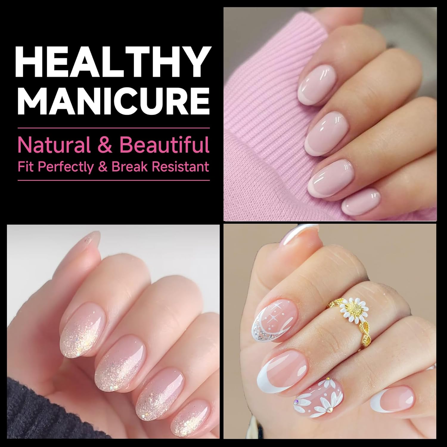 UNA GELLA Oval Gel Nail Tips, 312 Pcs Short Oval Round Nails Pre-Etched Half Matte Clear Acrylic Full Cover Press on Fake Nails No Filing Needed for DIY & Nail Extensions 12 Sizes-BrightBean Baby