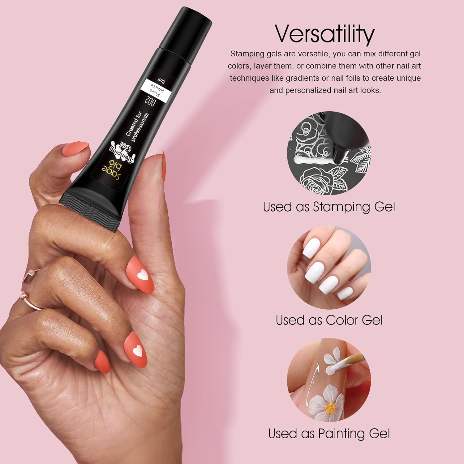 8 Colors Nail Stamping Polish Gels for Nail Stamp Print Polish Stamper DIY Nail Art Stamping Manicure-BrightBean Baby