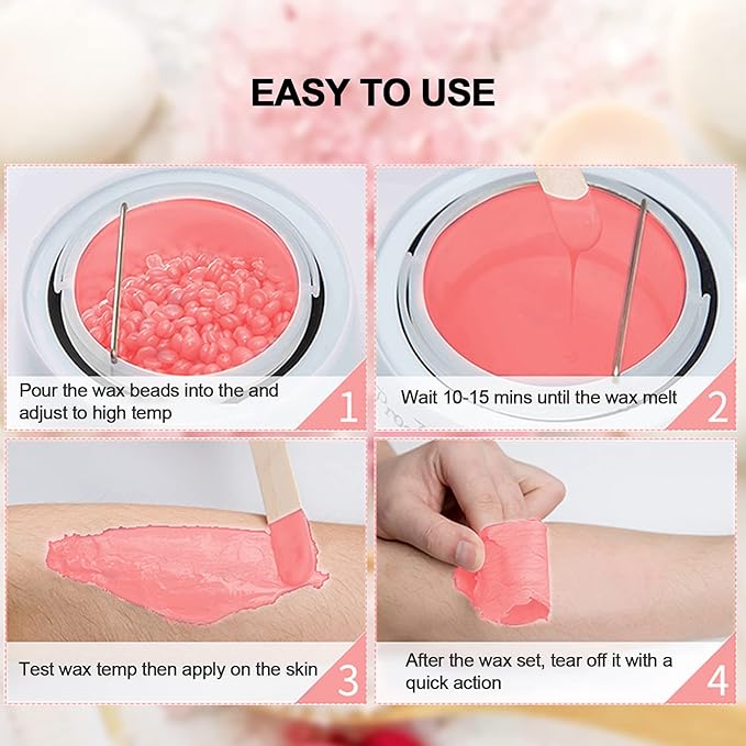 Wax Beads Bulk, 52.8oz Depilatory Painless Wax Beans Quick Hair Removal for Body Skin, Long Lasting for Back, Chest, Leg, At Home Waxing Choice-BrightBean Baby