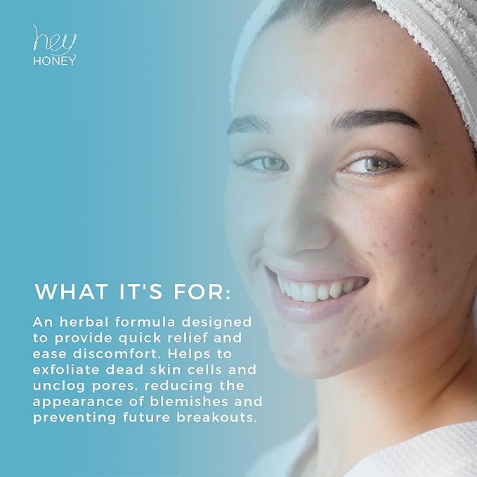 Hey Honey Skincare Be Clear Acne Routine | Clarifying Overnight Treatment | Propolis & Herbal Cream for Blemishes & Acne-Prone Skin | Immidiate Soothing Relief | 1.9 Oz-BrightBean Baby