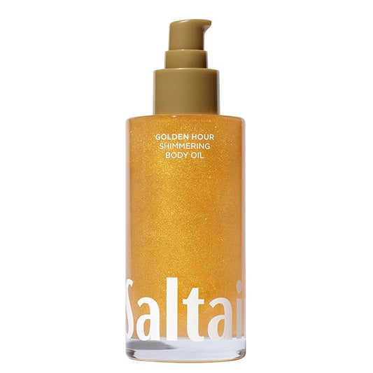 Saltair Shimmering Body Oil - Golden Hour Scented Dry Oil Moisturizer with Light-Reflecting Pearl Pigments. Moisturizing Glow for All Skin Types - 4 Fl Oz-BrightBean Baby