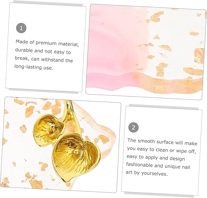 FOMIYES 2pcs Nail Palette Nail Art Gel Nail Art Palette Nail Tool Manicure Display Board Nail Polish Display Board Nail Color Palette Copper Plating Pink Makeup Mixing Plate Nail Art Plate-BrightBean Baby