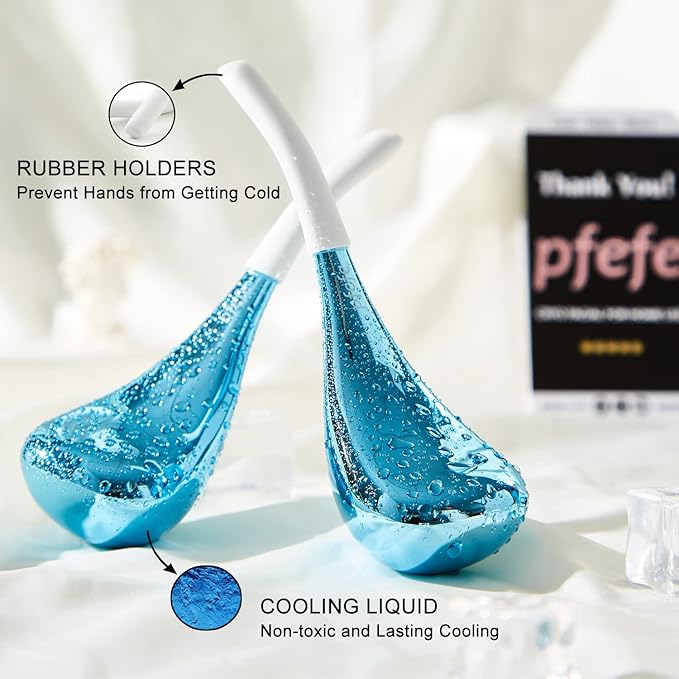 Cryo Sticks for Face, Ice Globes Cryo Globes for Facials, Esthetician Supplies Gifts, Unbreakable Stainless Steel Ice Roller Cooling Spa Balls with Storage Case-BrightBean Baby