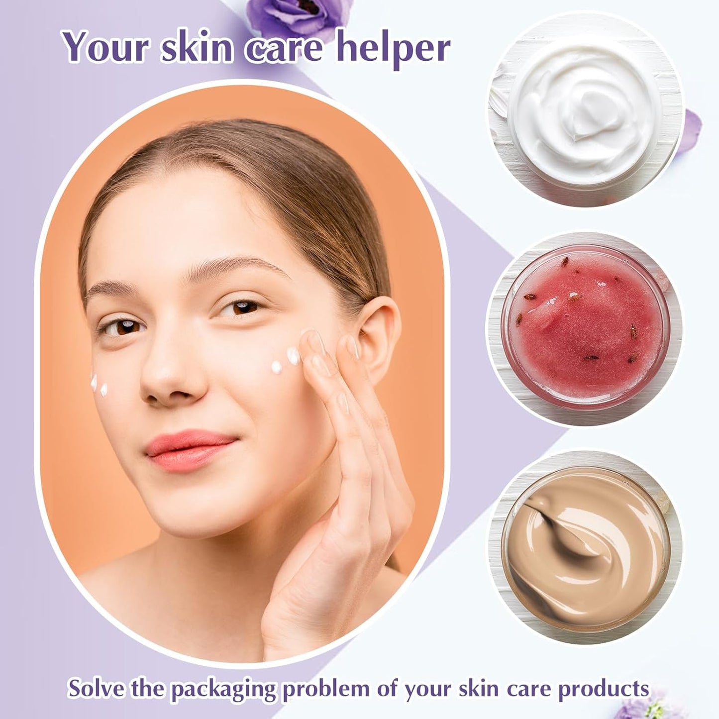 SATINIOR 100 Pcs Plastic Jars with Lids Small Containers Lids Wide Mouth Small Plastic Containers for Lotion Cream Rhinestones Body Butters Travel Storage(1 oz,White)-BrightBean Baby